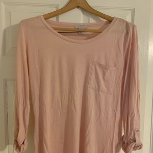 Pink 3/4 Sleeve Pocket Tee